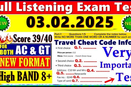IELTS LISTENING PRACTICE TEST 2025 WITH ANSWERS | 03.02.2025
