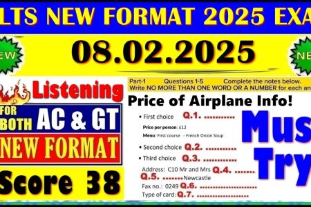 IELTS LISTENING PRACTICE TEST 2025 WITH ANSWERS | 08.02.2025