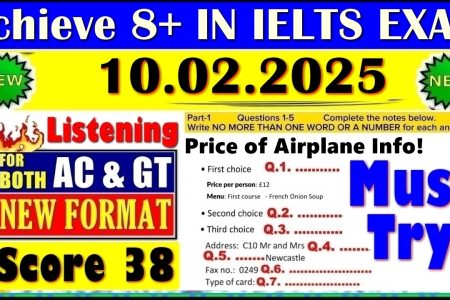 IELTS LISTENING PRACTICE TEST 2025 WITH ANSWERS | 10.02.2025