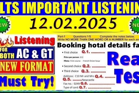 IELTS LISTENING PRACTICE TEST 2025 WITH ANSWERS | 12.02.2025