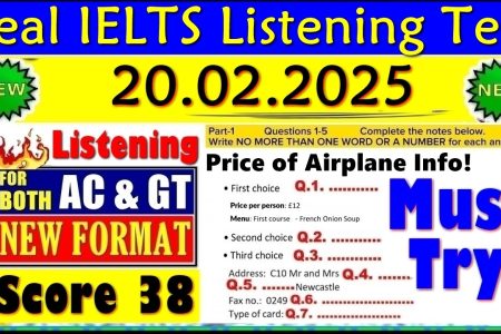 IELTS LISTENING PRACTICE TEST 2025 WITH ANSWERS | 20.02.2025