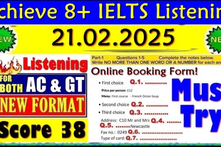 IELTS LISTENING PRACTICE TEST 2025 WITH ANSWERS | 21.02.2025
