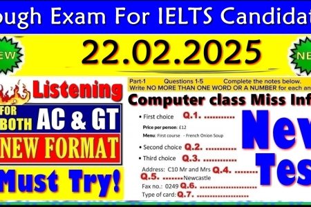 IELTS LISTENING PRACTICE TEST 2025 WITH ANSWERS | 22.02.2025