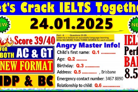 IELTS LISTENING PRACTICE TEST 2025 WITH ANSWERS | 24.01.2025