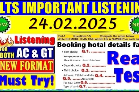 IELTS LISTENING PRACTICE TEST 2025 WITH ANSWERS | 24.02.2025
