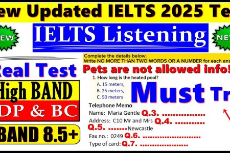 IELTS LISTENING PRACTICE TEST 2025 WITH ANSWERS | 26.01.2025