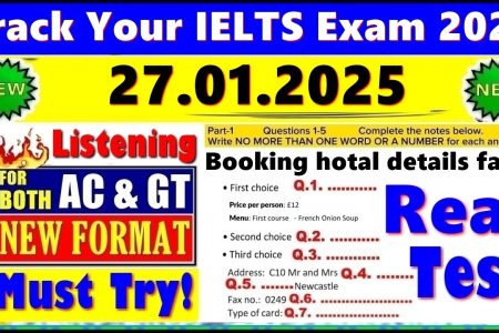 IELTS LISTENING PRACTICE TEST 2025 WITH ANSWERS | 27.01.2025