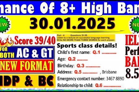 IELTS LISTENING PRACTICE TEST 2025 WITH ANSWERS | 30.01.2025