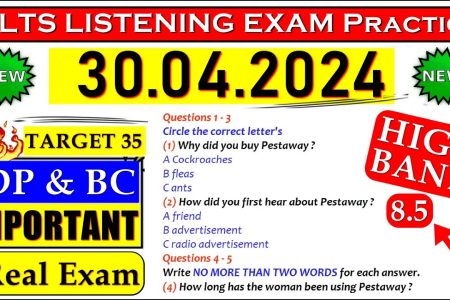 IELTS LISTENING PRACTICE TEST 2024 WITH ANSWERS | 30.04.2024
