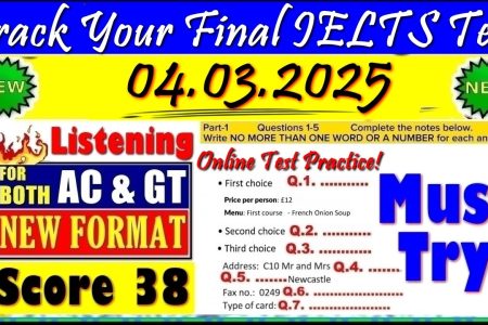 IELTS LISTENING PRACTICE TEST 2025 WITH ANSWERS | 04.03.2025