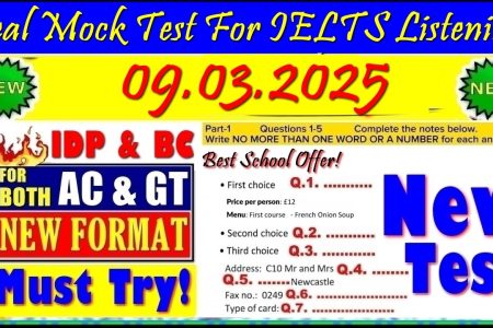 IELTS LISTENING PRACTICE TEST 2025 WITH ANSWERS | 09.03.2025