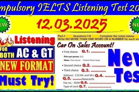 IELTS LISTENING PRACTICE TEST 2025 WITH ANSWERS | 12.03.2025