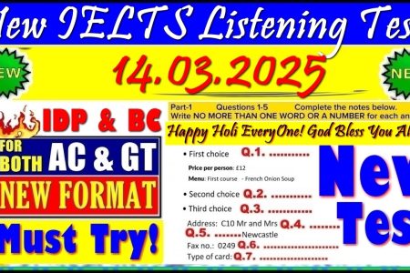 IELTS LISTENING PRACTICE TEST 2025 WITH ANSWERS | 14.03.2025