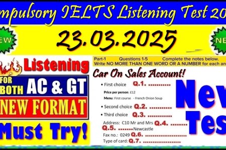 IELTS LISTENING PRACTICE TEST 2025 WITH ANSWERS | 23.03.2025