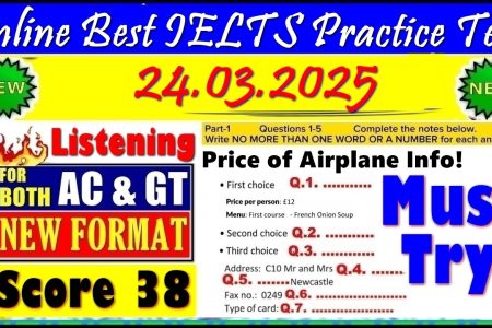 IELTS LISTENING PRACTICE TEST 2025 WITH ANSWERS | 24.03.2025