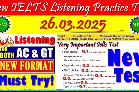 IELTS LISTENING PRACTICE TEST 2025 WITH ANSWERS | 26.03.2025