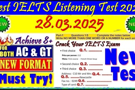 IELTS LISTENING PRACTICE TEST 2025 WITH ANSWERS | 28.03.2025