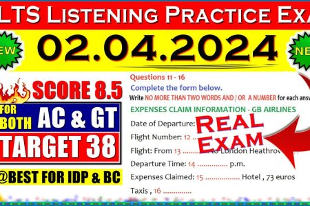IELTS LISTENING PRACTICE TEST 2024 WITH ANSWERS | 02.04.2024