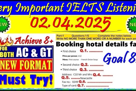 IELTS LISTENING PRACTICE TEST 2025 WITH ANSWERS | 02.04.2025