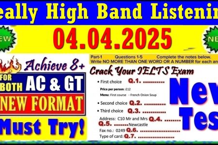 IELTS LISTENING PRACTICE TEST 2025 WITH ANSWERS | 04.04.2025