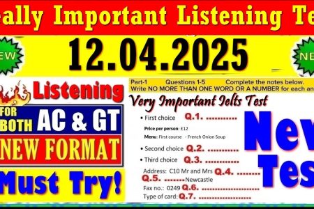 IELTS LISTENING PRACTICE TEST 2025 WITH ANSWERS | 12.04.2025