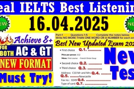 IELTS LISTENING PRACTICE TEST 2025 WITH ANSWERS | 16.04.2025