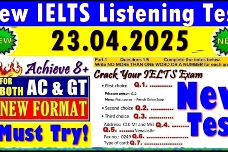 IELTS LISTENING PRACTICE TEST 2025 WITH ANSWERS | 23.04.2025