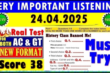 IELTS LISTENING PRACTICE TEST 2025 WITH ANSWERS | 24.04.2025