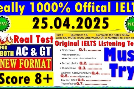 IELTS LISTENING PRACTICE TEST 2025 WITH ANSWERS | 25.04.2025
