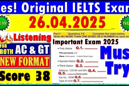 IELTS LISTENING PRACTICE TEST 2025 WITH ANSWERS | 26.04.2025