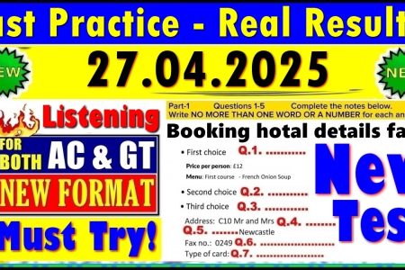 IELTS LISTENING PRACTICE TEST 2025 WITH ANSWERS | 27.04.2025