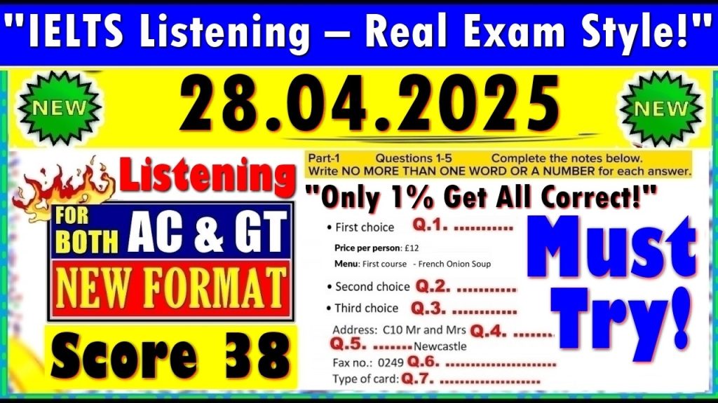Ielts Listening Practice Test 2025 With Answers 28 04 2025 Hash Ielts