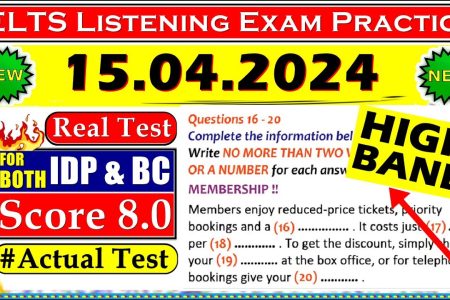 IELTS LISTENING PRACTICE TEST 2024 WITH ANSWERS | 15.04.2024