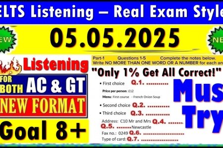 IELTS LISTENING PRACTICE TEST 2025 WITH ANSWERS | 05.05.2025