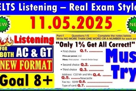 IELTS LISTENING PRACTICE TEST 2025 WITH ANSWERS | 11.05.2025
