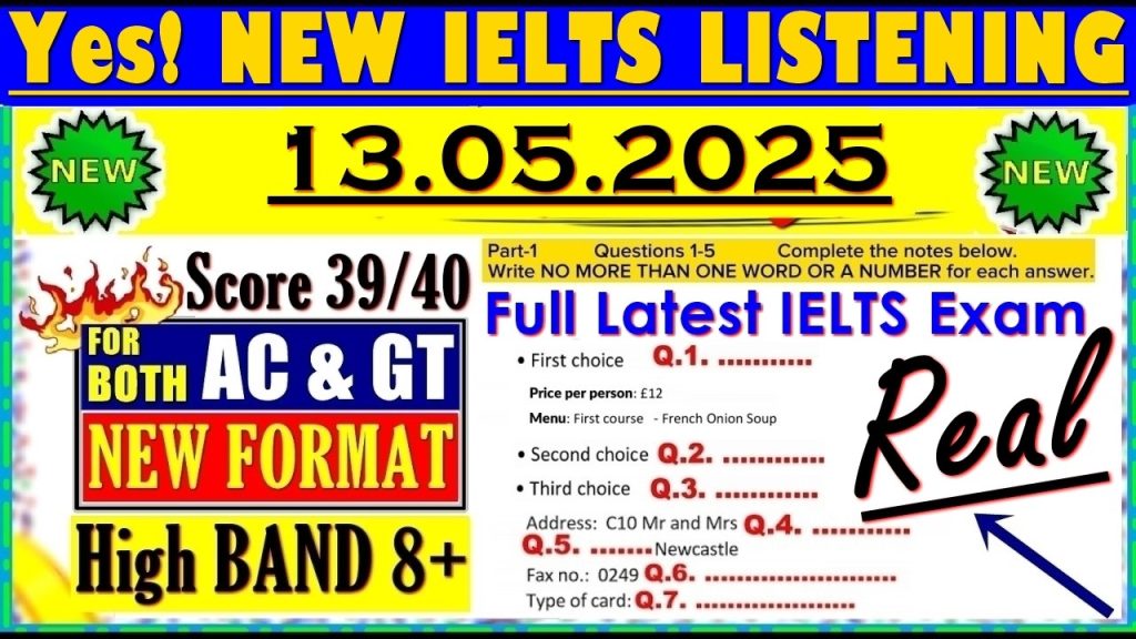IELTS LISTENING PRACTICE TEST 2025 WITH ANSWERS | 13.05.2025 – HASH IELTS