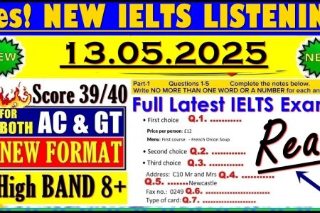 IELTS LISTENING PRACTICE TEST 2025 WITH ANSWERS | 13.05.2025