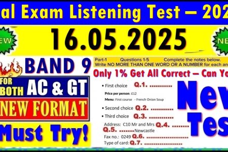 IELTS LISTENING PRACTICE TEST 2025 WITH ANSWERS | 16.05.2025