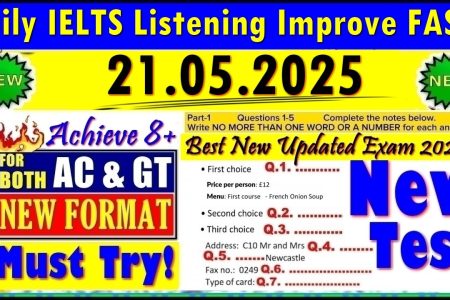 IELTS LISTENING PRACTICE TEST 2025 WITH ANSWERS | 21.05.2025