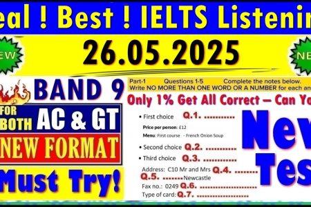 IELTS LISTENING PRACTICE TEST 2025 WITH ANSWERS | 26.05.2025