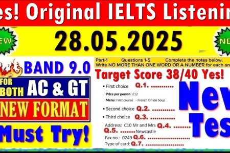 IELTS LISTENING PRACTICE TEST 2025 WITH ANSWERS | 28.05.2025