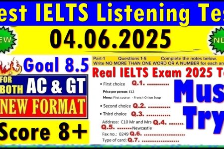IELTS LISTENING PRACTICE TEST 2025 WITH ANSWERS | 04.06.2025