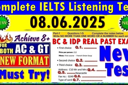 IELTS LISTENING PRACTICE TEST 2025 WITH ANSWERS | 08.06.2025