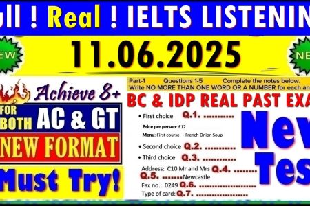 IELTS LISTENING PRACTICE TEST 2025 WITH ANSWERS | 11.06.2025