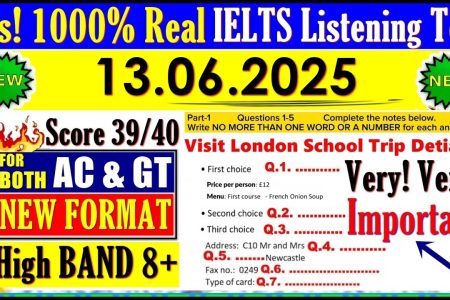 IELTS LISTENING PRACTICE TEST 2025 WITH ANSWERS | 13.06.2025