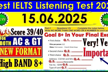 IELTS LISTENING PRACTICE TEST 2025 WITH ANSWERS | 15.06.2025
