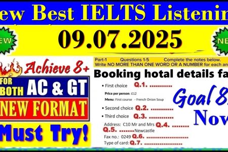 IELTS LISTENING PRACTICE TEST 2025 WITH ANSWERS | 09.07.2025