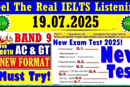IELTS LISTENING PRACTICE TEST 2025 WITH ANSWERS | 19.07.2025