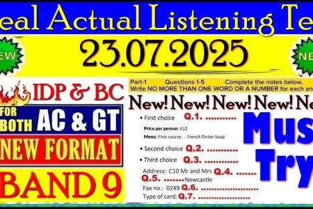 IELTS LISTENING PRACTICE TEST 2025 WITH ANSWERS | 23.07.2025