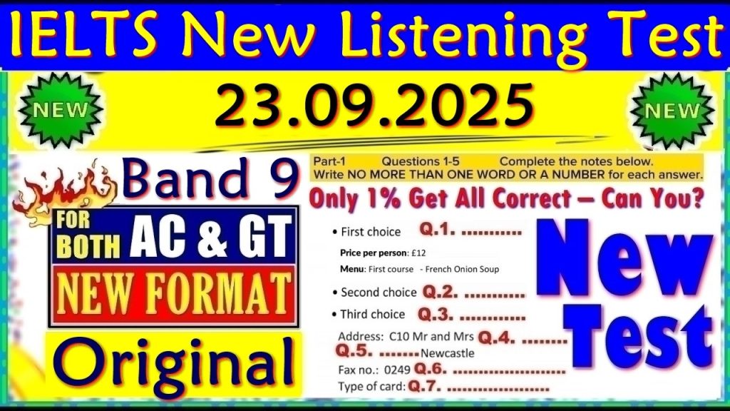IELTS LISTENING PRACTICE TEST 2025 WITH ANSWERS | 23.09.2025 – HASH IELTS